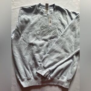 New Victoria’s Secret Pink Sweatshirt (M)  Blue Bling Logo NWT plus a free gift